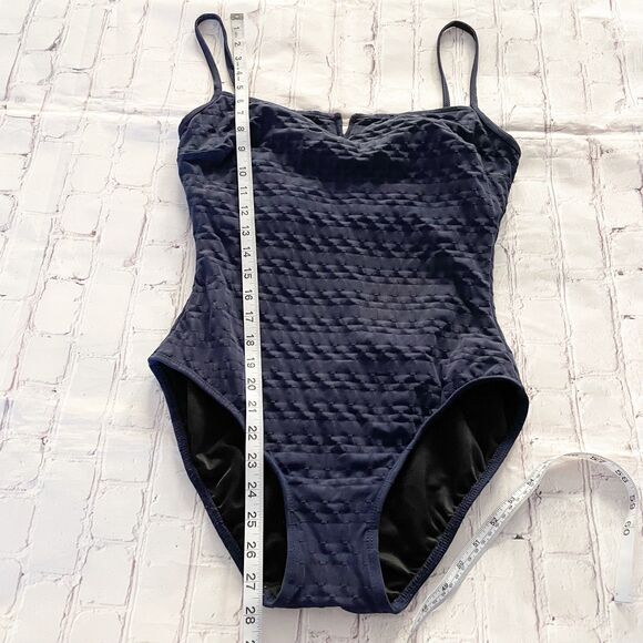 Magicsuit Navy Blue Textured High Leg One Piece Swimsuit 12 - Picture 11 of 13
